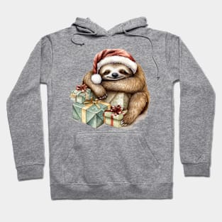 Christmas Sloth Sleeping On Gift Box Hoodie